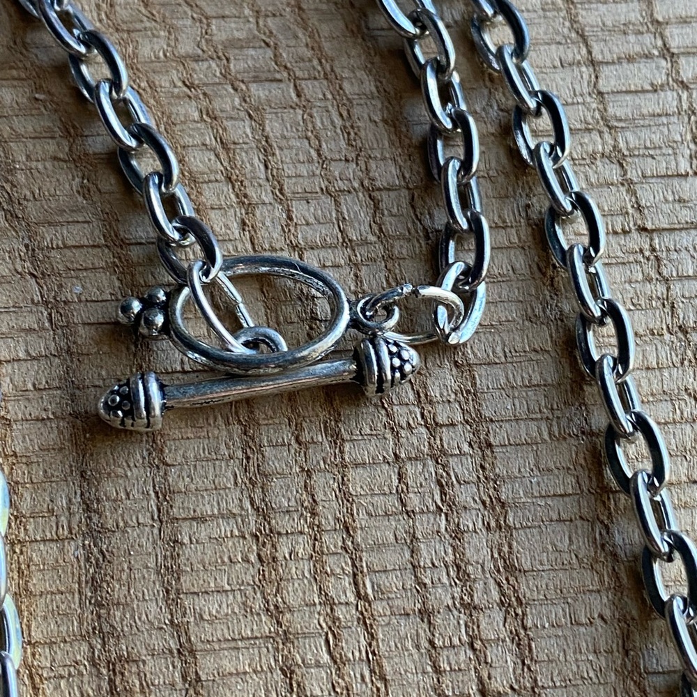 Silver Tone Horse Pendant Necklace with Turquoise Beads - Picture 6 of 9